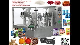 automatic rotary pouch packaging machine ziplock preformed bag doypack equipment [upl. by Erdnaet]