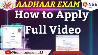 NSEIT Aadhaar Exam apply online 2024  Aadhaar Exam Kese Book kare  Full Video  nseit aadhar [upl. by Giaimo]