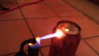 Lenk Automatic Blowtorch vs soda can [upl. by Isawk227]