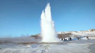 Strokkur Geyser in Iceland [upl. by Allecnirp]