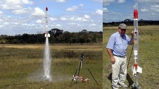 Dual Thrust water rocket test flights [upl. by Alyakem281]