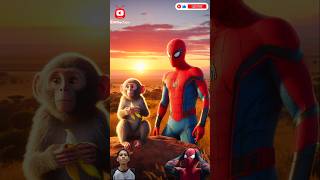 Spiderman and monkey marvel avengers spiderman shortvideo monster kong godzilla dinosaur [upl. by Josias538]