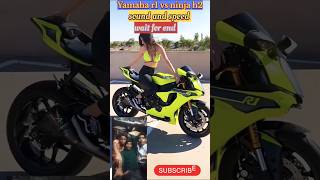 Yamaha r1 vs ninja h2 😱😱 sound and speed shortbikestunt yt ninjah2r virulshort trendingshorts [upl. by Temple]