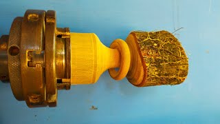 Woodturning for beginner  How to make a ring goblet from tree branch [upl. by Jeno82]