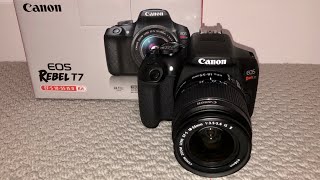 UNBOXING CANON EOS REBEL T7 DSLR CAMERA WITH 1855MM IS LENS KITS [upl. by Oby]