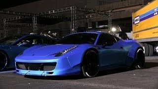 Justin Biebers Ferrari 458 Liberty Walk by West Coast Customs at SEMA [upl. by Olracnaig]