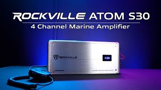 The New Rockville ATOM S30 4 Channel Marine Amplifier Amp with Volt Meter and PA Microphone [upl. by Sudaorb]