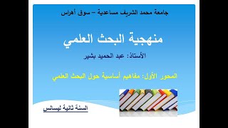 الدرس الأول مفاهيم أساسية حول البحث العلمي البشيرالتعليمية طلبةالجامعة جامعةسوقأهراس [upl. by Aimas]