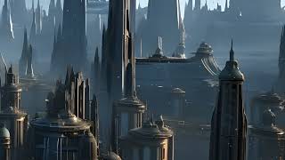 Coruscant A 4K Relaxing Meditation to the Skyline of the Star Wars City [upl. by Ehcsrop]