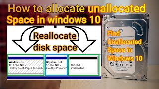 How to allocate unallocated space in windows 10 [upl. by Trakas]