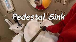 How We Snake A Pedestal Sink Drain Nashua NH [upl. by Nalla956]