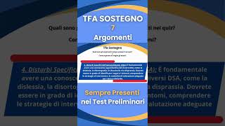 Tfa sostegno cosa studiare 7 argomenti sempre presenti nei test preliminari shorts 04 [upl. by Elamrej702]