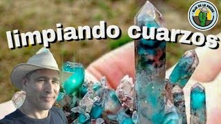 Como limpiar cristales de cuarzo geodas y amatista con ácido Muriático Tutorial con Hijo de la Pacha [upl. by Hagan]