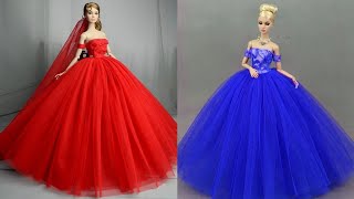 Disney Princess Doll Makeover  DIY Miniature Ideas for Barbie  Wig Dress Faceup and More DIY [upl. by Dinah]