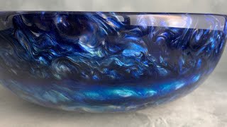 Van Gogh’s blue bowl  Woodturning an all epoxy bowl from a silicone mold [upl. by Austin]