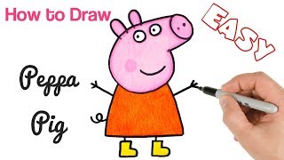 How to Draw Peppa Pig  Cartoon Drawings for beginners  Art Tutorial [upl. by Ammann]