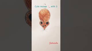 Easy drawing 3 to MOUSE in seconds easyartforkids rat kidsfunnyvideos music [upl. by Elmira]