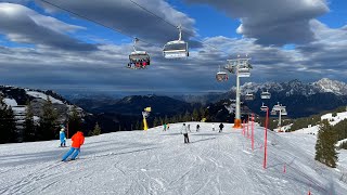 Skigebiet Saalbach Skifahren⛷️  Hinterglemm Leogang Fieberbrunn Tirol Österreich [upl. by Eillil]