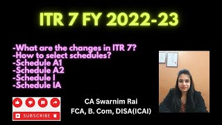 Important changes in ITR 7 FY 202223 as compared to last year Detailed explanation to ITR 7 [upl. by Payton]