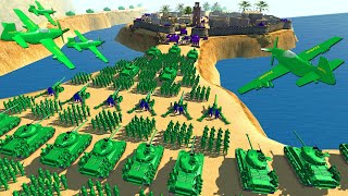 Green Army Men SIEGE the Island FORTRESS  Army Men Unifying War 2 [upl. by Ynove639]