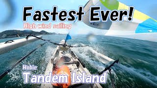 fastest ever high wind sailing Hobie Tandem Island [upl. by Nahrut455]