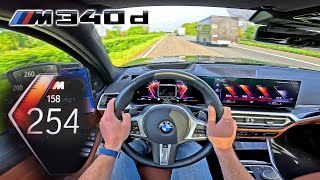 2024 BMW M340d is a 700NM DIESEL MONSTER on the GERMAN AUTOBAHN [upl. by Giliane685]