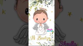 Bautizo para niño invitación en video bautizo invitaciones digitales bautizo angelito [upl. by Ertha121]