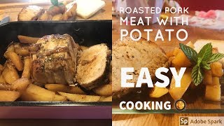 Roasted pork meat  easy cooking 👩‍🍳 Rôti de Porc au four [upl. by Crystie]