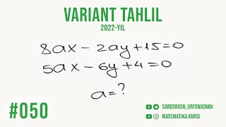 050 Misol  Variant tahlil [upl. by Port]