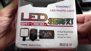 YONGNUO SYD0808 64 LED Video Light on Panasonic HDCSD90 [upl. by Einahets]