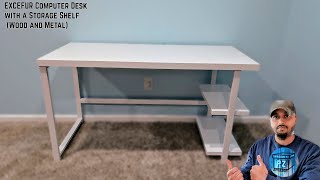 EXCEFUR White Computer Desk quotAmazon Best Choicequot unboxing review desk [upl. by Marjy]