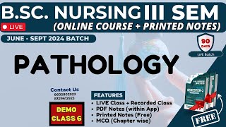 DEMO CLASS 6 I BSc NURSING 3RD SEM  PATHOLOGY IN HINDI  BSc NURSING 2024  pathology bsc nursing [upl. by Virgin]