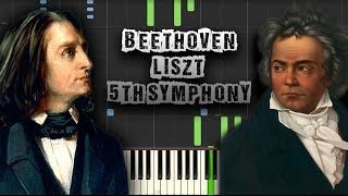 Beethoven  arr by Liszt  5th Symphony  Piano Tutorial Synthesia Download MIDI  PDF Scores [upl. by Dasie]