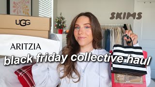 BLACK FRIDAY  WINTER COLLECTIVE HAUL 2023 aritzia uggs sephora skims  more trendy staples [upl. by Otipaga]