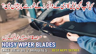 How to Fix Noisy Windshield Wipers  Make Car Windscreen Wiper Blades Like New in 2 Minutes at Home [upl. by Vergne]