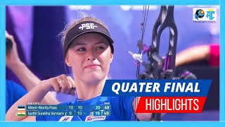 Jyothi Surekha vs EeriMarita  Compound Womens Qutarfinal  Tlaxcala 2024 Archery World Cup [upl. by Anierdna]