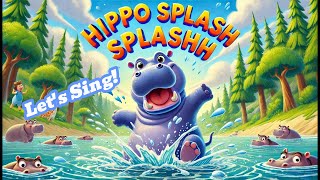 Hippo Splash Splash Lets Sing kidssong kidssong animalsong singalong hippo [upl. by Mahau]