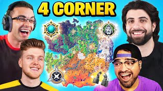 The 4 CORNER CHALLENGE in Fortnite Season 4 [upl. by Ahsykal]