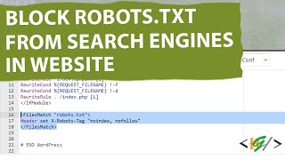 How to Block Robotstxt File to Show on Search Results using htaccess in Website  WordPress  PHP [upl. by Yorztif]