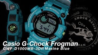 Casio GShock Frogman GWFD1000MB3DR Marine Blue [upl. by Ennaisoj394]