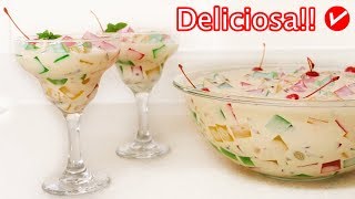 Ensalada de Gelatina con Fruta🍹 Postre de Gelatina con Fruta [upl. by Ahsata]