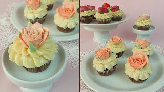 Rosas de Chantininho para Cupcakes  Flower Cake [upl. by Bernete]