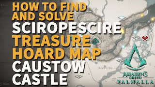 Sciropescire Caustow Castle Treasure Hoard Map Location Assassins Creed Valhalla [upl. by Vivl]