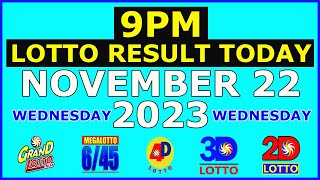 9pm Lotto Result Today November 22 2023 Wednesday [upl. by Trawets]