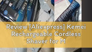 Review Aliexpress Kemei Rechargeable Cordless Shaver for Men Twin Blade Reciprocating Beard Razor [upl. by Wojak657]