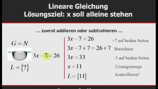 lineare Gleichungen  Niveau 1  ©wwwmathevideocom [upl. by Ecidnarb712]