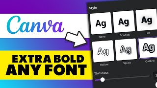 How to Make Text Extra Bold in Canva [upl. by Dumanian]