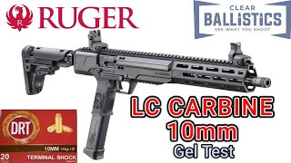 DRT Terminal Shock 10mm 145gr 16quot Ruger LC Carbine 10mm Gel Test [upl. by Shorter]