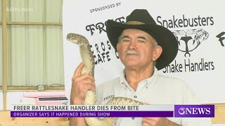 Freer rattlesnake handler dies from bite at Rattlesnake Roundup [upl. by Huckaby]