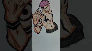 sukuna from jujitsu kaisan 🔥🤧 shorts viral drawing [upl. by Linsk]